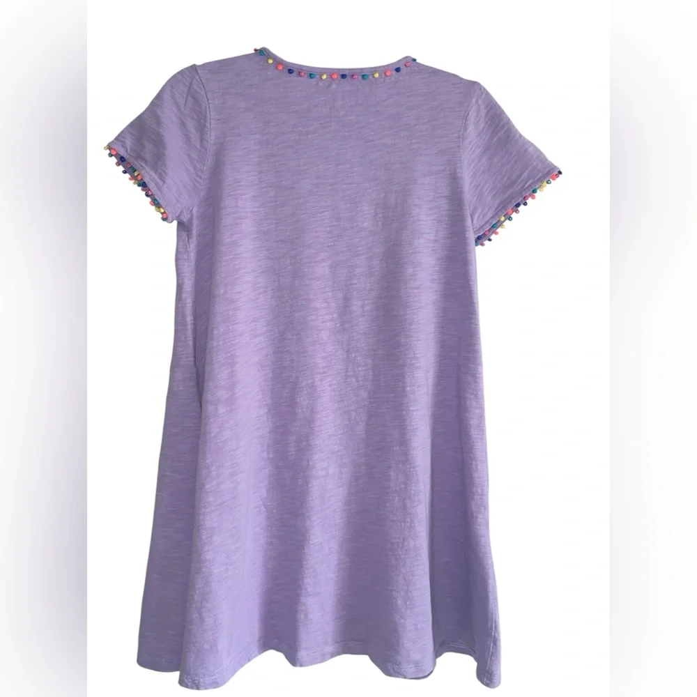 Boden Lavender Kids Dress with Multicolor Trim
